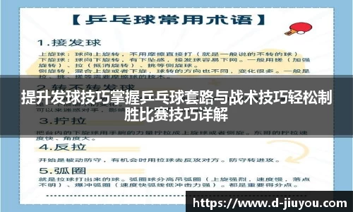 提升发球技巧掌握乒乓球套路与战术技巧轻松制胜比赛技巧详解